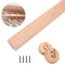 Wardrobe Rod, Natural Beech Wood Heavy Duty Closet Rod with 2 Bracket Support And Screws, Easy To Install, for All Kinds of Wooden Wardrobes,120 cm/47.2 inches