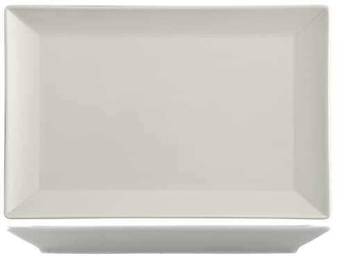 H&H Set 6 Piatti In Stoneware Osaka Tortora Rettangolare 30X20