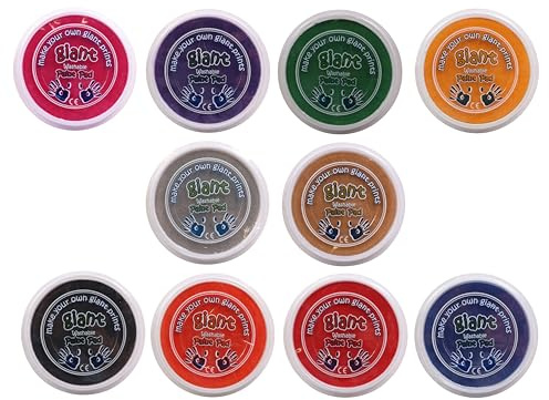 Craftplay Giant Washable Paint Pads | Set of 10 colours! | Non Toxic | Suitable for Hands & Feet