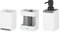 kela Badset Cube, 3-teilig, Polyresin, weiß, 1x Becher, 1x Zahnbürstenhalter, 1x Seifenspender 300 ml, 390242
