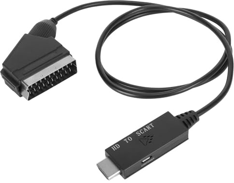 HDMI Till Scart-kabel, HDMI Till DVI-kabel med Lägesknapp, Konverteradapter för TV VHS VCR DVD-inspelare, Stöder PAL B N M NTSC M J Nc