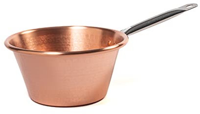 HOME-Paiolo in Rame 26 cm con Manico in Acciaio Inox - Compatibile con Piani a Induzione e Inossidabile