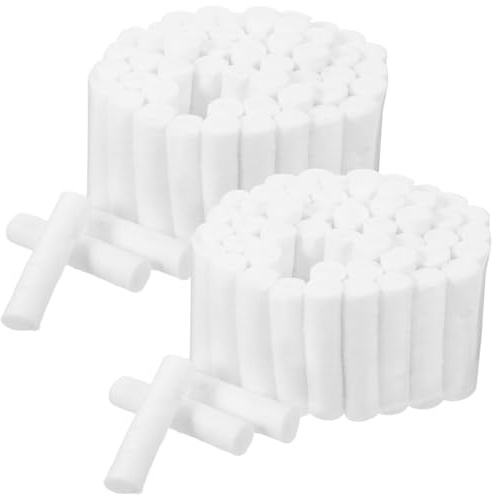FRCOLOR 1 boîte de bouchons de nez pour dentistes, tampons en coton pour saignements de nez - Kit de coton enroulé - Rouleau en gaze de absorbant - Bouchons semi-permanents pour saignements de