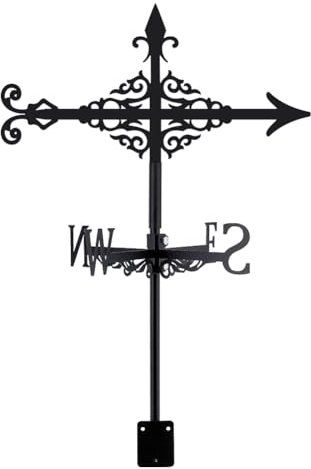 SUPERDANT Girouette de Jardin Exterieur Flèche Girouettes à Motif de Flèche Girouettes en Métal Noir Girouettes en Forme d'animaux Girouette Ornement de Deco Jardin Exterieur