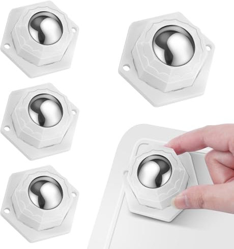 Flintronic 4 Piezas Ruedas para Muebles Pequeñas, 20 mm Ruedas Giratorias Autoadhesivas, Ruedas 360 Grados para Muebles, con Tornillos y Adhesivos, para Muebles Pequeñas Mesita Caja, Blanco