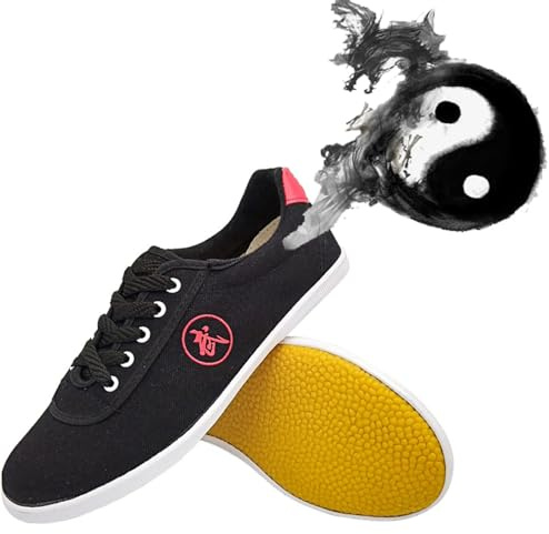 Karate Kung Fu Tai Chi Zapatos for Niños Adolescentes Adultos,Kung Fu Tai chi Calzado,Taekwondo Artes Marciales Zapatilla de Boxeo Karate para Hombr y Mujeres(Size:32EU,Color:Negro)