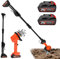 Motoazada Bateria, 21V Motocultor Electrico con 2 Baterías 3000mAh y 1,3m Mango Azadas para el Huerto con 4 Cuchillas de Metal 10cm Ancho de Trabajo 10cm Profundidad de Trabajo 235rpm Velocidad