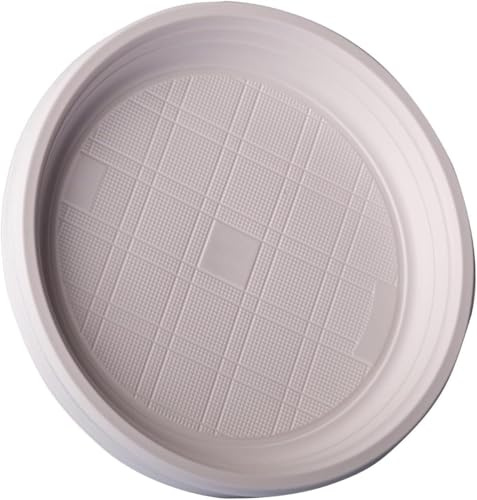 DETERMONDO Set 225 Piatti Piani Bianchi 22 cm, Riutilizzabili e Lavabili in Lavastoviglie Adatti per Microonde e Resistenti per Feste Bambini, Eventi e Catering