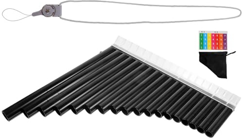 LRXIYODE Flauta de Pan Diseño Práctico y Resistente para Principiantes Clave C de 18 Tubos en Resina Abs en Práctica y Presentaciones Musicales