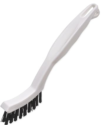 SPARTA Flo-Pac Grout Brush Detail Crevice Brush, Firm Chemical-Resistant Nylon Bristles with Angled Ergonomic Handle, Hanging Holes for Tile, Grout, Corners, Boxes, 8 Inches, White (Pack of 24)