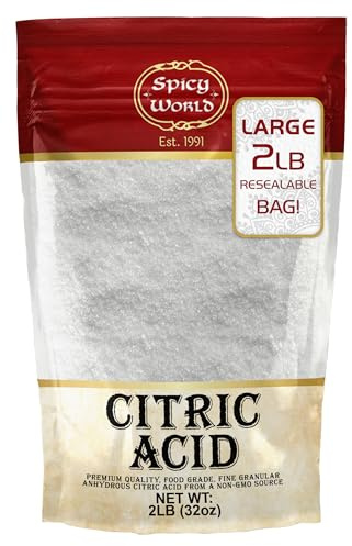 Citric Acid 2 LB Bag - 100% Pure, Food Grade & Non-GMO - Citric Acid Powder For Cleaning, Bath Bombs, Preserving - Fine Granular by Spicy World