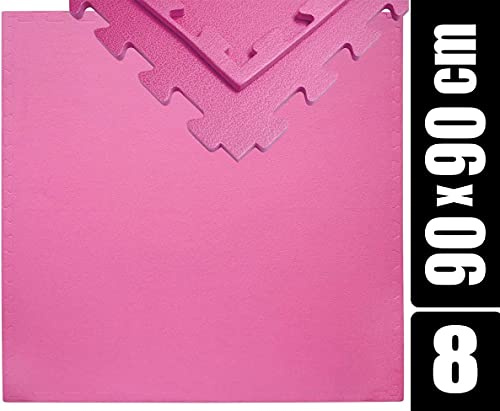 eyepower 1,2cm dick: 8x Bodenschutzmatte 90x90-6.5qm Pool Unterlage Outdoor Sportmatte Puzzlematte Pool Crosstrainer Laufband Matte Planschbecken Unterlage für Gartenpool Matten unter Swimmingpool