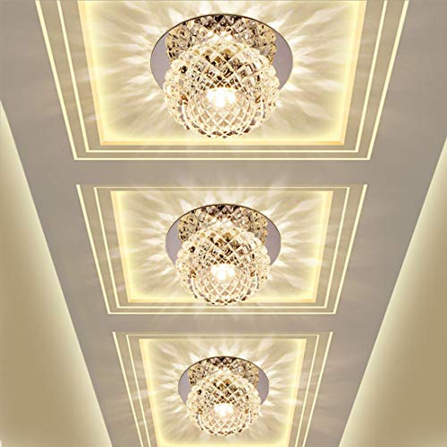 LED-taklampa K9 kristalllampa, Belysning Inomhus, Takspotlight Infälld Installation, Taklampa Korridor Balkong Kök Bar, Takspotlights Rund Transparent Dekorativ Kristalllampa Kontor, 12 cm Varmt Ljus