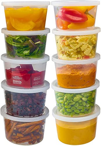 AVLASH® [50 Pack 450ml - 16oz Round Stackable Plastic Food Container Set With Lids - Reusable, Leakproof, Dishwasher & Microwave Safe, BPA Free Meal Prep Containers