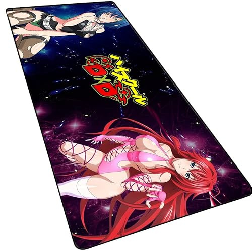 High School DxD utökad spelmusmatta (89,9 x 40,7 cm), Rias Gremory anime musmatta, enkel skrivning smärtlindring skrivbordstillbehör musmatta för arbete, spel, kontorsspelare