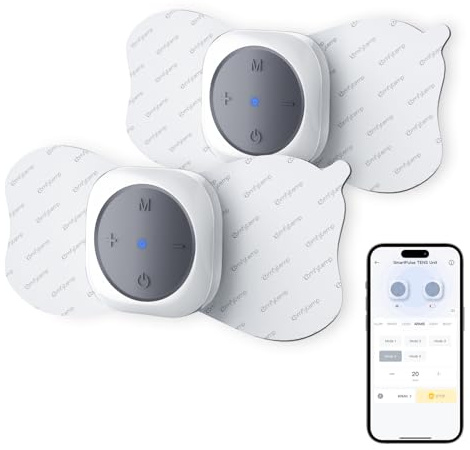 Comfytemp Wireless TENS Unit Machine for Pain Relief, FSA Eligible TENS Unit Muscle Stimulator with 2 Sets, 30 Modes HSA TENS Device for Back, Rechargeable Portable with APP Control, Mothers Day Gifts