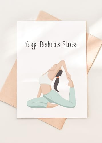 TEEMI-Birthday Card for Friend Female, Funny Women Birthday Card, Yoga Reduces Stress But So Does Drinking...