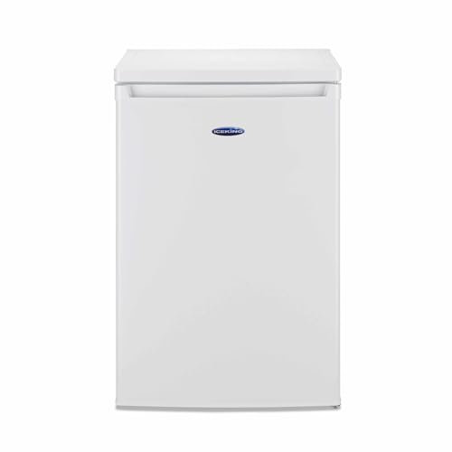 ICEKING RHK551EW Freestanding Undercounter Icebox Fridge, 109L Capacity, White, Adjustable Thermostat, Energy Efficient, LED Light, Quiet Operation – Ideal for Kitchen or Utility Room