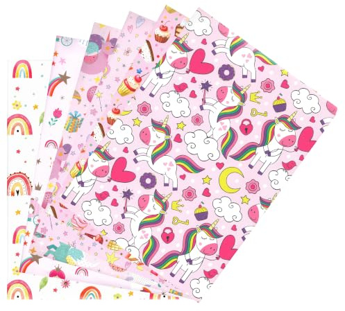 ARKRAFT Presentpappersset 6 ark XXL 90 x 65 cm, plastfri förpackning (flicka)
