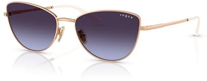 Vogue Eyewear dam Vo4324s Schmetterling Sonnenbrille Unisex, Roségold/Violett Tönung Grau, 56 mm