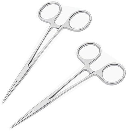 2 Pcs Pinzas para Perforar de Bloqueo, 12.5cm Pinzas para Pesca Auto Bloqueo, Alicates Multiuso de Acero Inoxidable con Mandíbulas Serratas Potentes para Coser Finalizado Soldadura DIY Artesanía