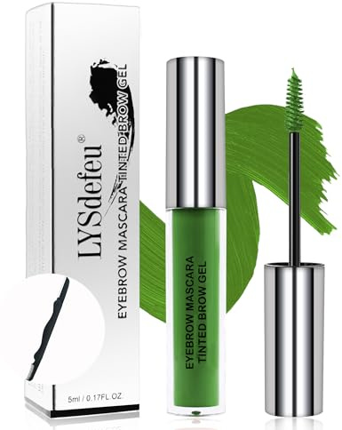 Wasserfestes Farbe Augenbrauen Gel,Lang Anhaltendes grün Wimperntusche,Flüssiges Getöntes Augenbrauengel Make-up Set,Colored Volumen Verlängerung Eyebrow Mascara Glue,Cosplay Show Augen Makeup-12Green