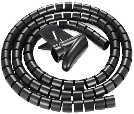 EzySup wire tidy tube,16mm-1.5m,cable management sleeve for TV,PC,Computer,Black