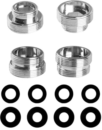 4 st kranadapter kit, M16 till M22, M18 till M22, M20 till M22, M22 till M22 hane gänga, universell kranadapter för köksvask kran strålarkontakt, kranadapter för kök badrum handfat vatten