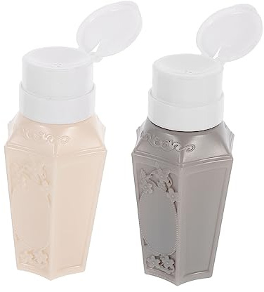 PACKOVE 2 Pezzi Dispenser Press Bottle per Solvente Unghie Colori Coordinati Grigio per Rimozione e per Nail Art Facile Dosaggio Sprechi