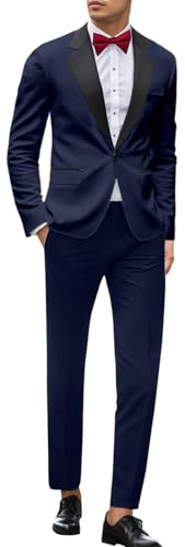 Bolsa de ropa Camisas Trajes de hombre para eventos, fiestas, bodas y uso diario. Ajuste estrecho con elegante diseño de escote. Ropa versátil para todo el año Zapatos Traje Hombre Negro, azul oscuro