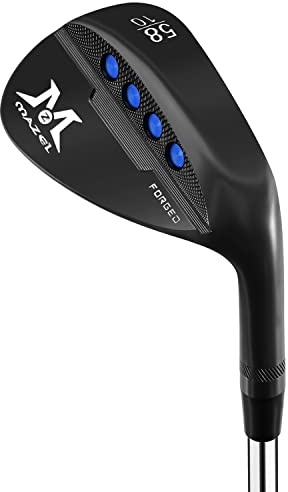 MAZEL Golf Wedges 48 50 52 54 56 58 60 Degree Golf Sand Wedge for Men Right Hand, Stainless Steel Shaft and CNC Milled Face Helps Keep Swing Consistency and Accuracy (Black, 58, Degrees, Right)