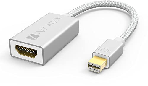 IVANKY Mini Displayport auf HDMI Adapter, 4K Nylon Mini Displayport auf HDMI Adapter geeignet für Apple, MacBook Air/Pro, Microsoft Surface Pro - Silber - 20CM