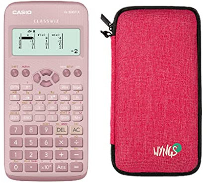 CALCUSO Sparpaket: Casio FX-83GT X technisch-wissenschaftlicher Taschenrechner + WYNGS Schutztasche pink + Erweiterte Garantie von CALCUSO