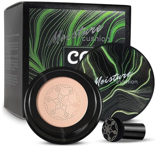 Thnkstaps Luftkissen CC Creme BB Cream Mushroom Head Air Cushion BB Cream Make up Concealer für Gesicht und Hals Langlebig und Perfekte Abdeckung Feuchtigkeitsspendende Concealer für alle Haut Nature