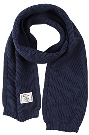 Pesaat Algodón Bufanda Niños Niña Niño Cuello Manta Para Bebé Otoño Invierno Bufanda De Punto (Azul marino)