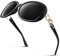 Sunier Sonnenbrille Damen Polarisiert Groß Übergroße Elegant Klassische Vintage Oversize Sonnenbrille Frauen mit 100% UV400 Schutz