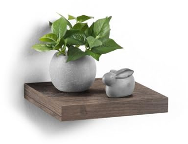 Homéa, Etagere Flottante MDF L25 x 22,8 cm Noyer