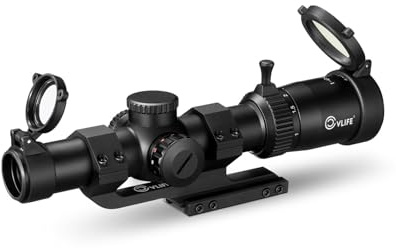 CVLIFE EagleFeather 1-6x24 LPVO Rifle Scope with 30mm Cantilever Mount, 5 Levels Red & Green Illumination Reticle, Second Focal Plane Scopes with Zero Reset(CQB)
