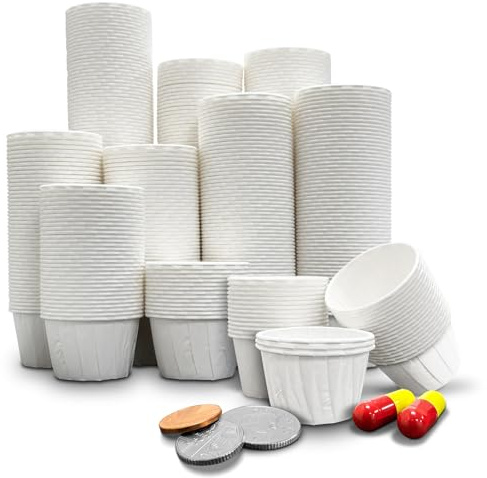 RE-GEN Lot de 500 gobelets en papier ciré multi-usages 14 ml | Pots doublés cirés résistants aux fluides | Idéal pour la distribution et l'application de médicaments, la maison, la cuisine, les arts