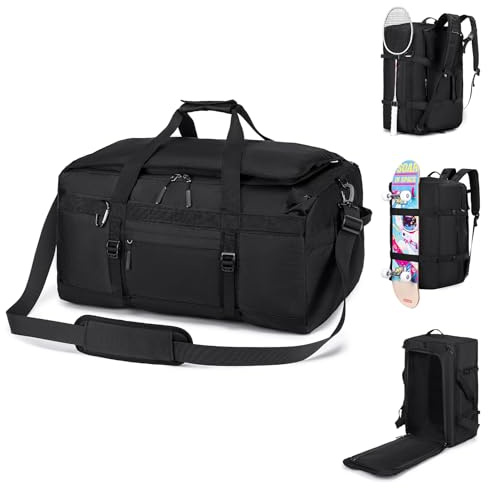 SUCIKORIO 55x35x25cm KLM Bolsa Viaje Cabina Avion, 3 IN 1 Mochila Viaje Cabina Avion Impermeable Bolso de Mano Viaje Grande 50L Maleta Cabinas Travel Bag Bolsa Deporte con Bolsa Húmeda Mujer Hombre
