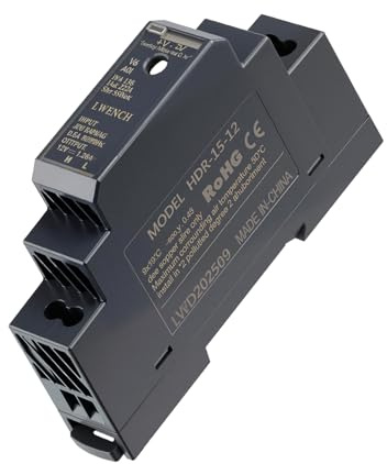 Hutschienen Netzteill 12V 15W DIN-Schienen-Netzteil Klingeltrafo 12V mit 1.25A Ausgangsstrom 12 V Netzteill Hutschiene für Türsprechanlagen, Gebäudeautomation und Industrieanwendungen