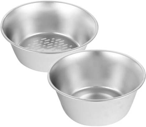 VANZACK Passoire en Acier Inoxydable 16,5 CM pour Égouttage Riz et Légumes, Bol Passoire Bassin Drainage Rapide, Panier Égouttage Multifonction Usage Maison