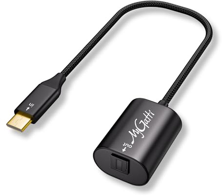 0,2 m USB C till Toslink optisk ljudkabel, 20 cm typ C-kontakt till S/PDIF digital ljudomvandlare, engångsöverföring, endast kompatibel med bärbar dator, PC, smartphone, inte för 7.1/5.1-system, TV