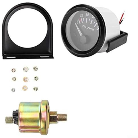 Jauge de pression d'huile électronique de 52 mm pour voitures 12 V, camions, camping-cars, surveillance des performances automobiles avec des lectures précises de 0 à 100 PSI et construction ABS