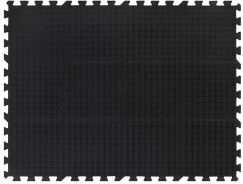 Rubber Floor Tile, Black, 12 mm, 90 x 120 cm, Non-Slip Underlay Mat, Floor Protection Mat, Sound-Insulating, Vibration Dampening for Fitness Equipment, Exercise Bike, Treadmill, Ergometer