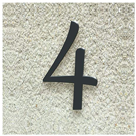 Colours-Manufaktur Hausnummer Nr. 4 - Schriftart: Klassisch - Höhe: 20-30 cm - viele Farben wählbar (RAL 7016 anthrazitgrau (anthrazit grau) glänzend, 20 cm)