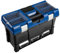 LUX-TOOLS KWK-35 Werkzeugkoffer Comfort | 32,5 cm x 52,5 cm x 25,6 cm (H x B x T) | In Schwarz-Blau mit Organizer im Deckel, herausnehmbarem Werkzeugtray und Lagersichtboxen