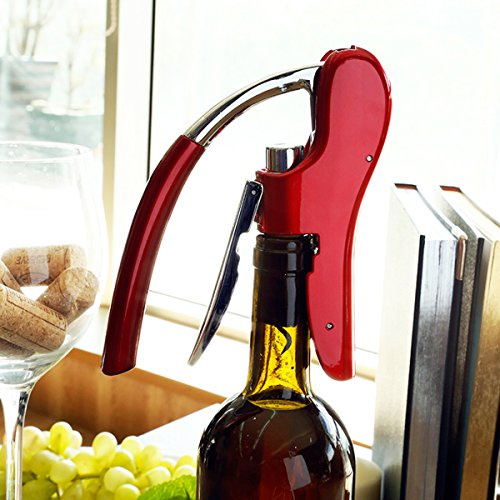 KAYCROWN Abrebotellas de sacacorchos con palanca de y cortador de papel de aluminio integrado.