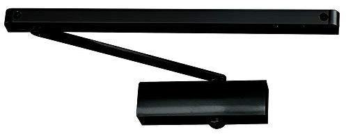 PALMAT Automatische einstellbare hydraulische Türschließer mit Gleitschienenarm und Eisenabdeckung für Schwerlastbereich (Schwarz)