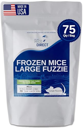 MiceDirect 75 Frozen Mice Fuzzie Feeders Snake Food for Juvenile Hognose Corn milks (1.25-1.5 in) (300 Grams Min)